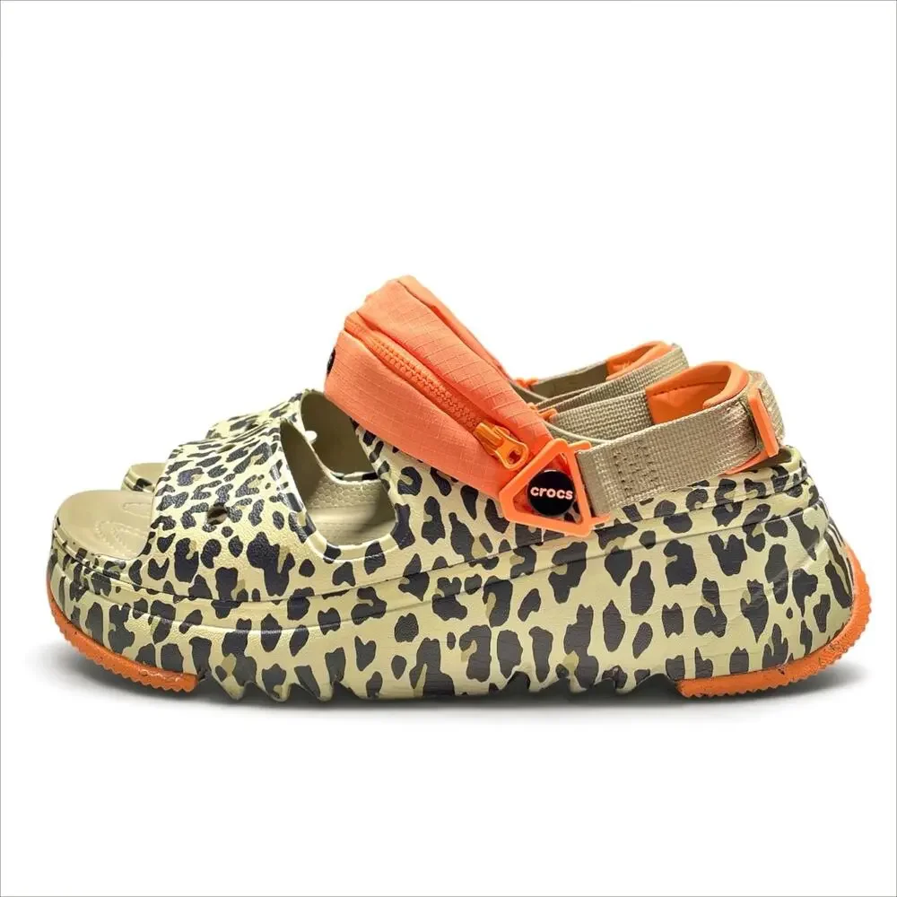 CROCS Hiking Xscape Animal Sandal Clogs in Khaki Leopard Animal Size M10 W12